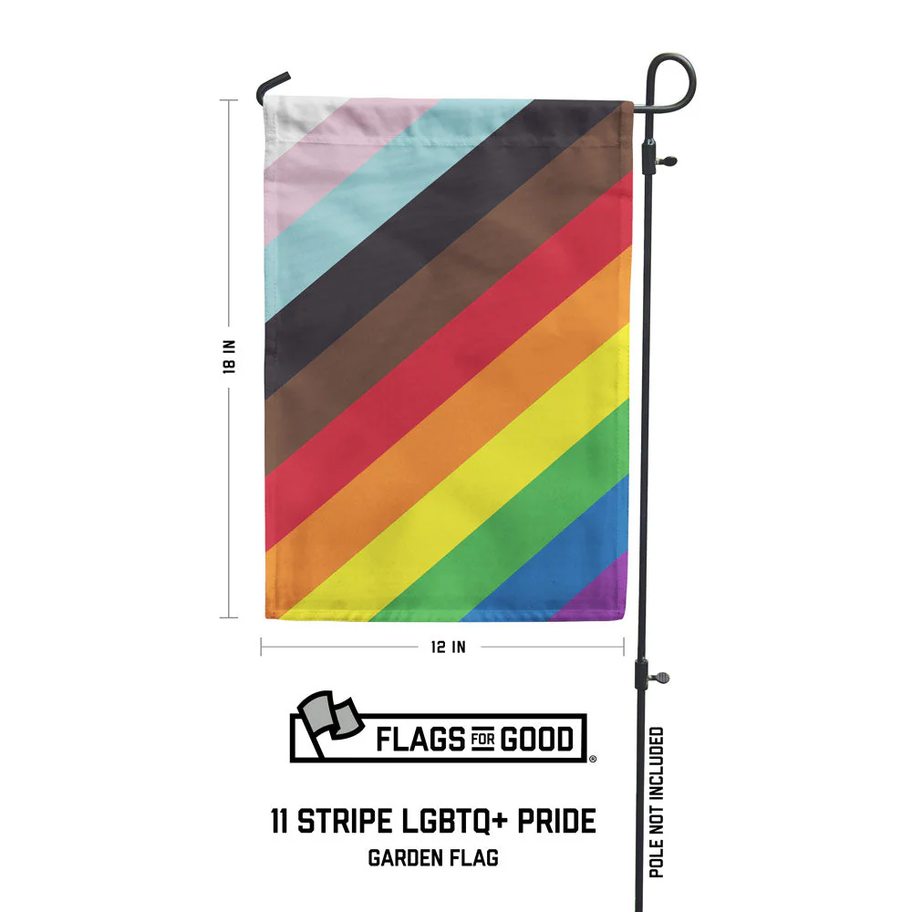 11 Stripe Diagonal Pride Garden Flag - Image 3