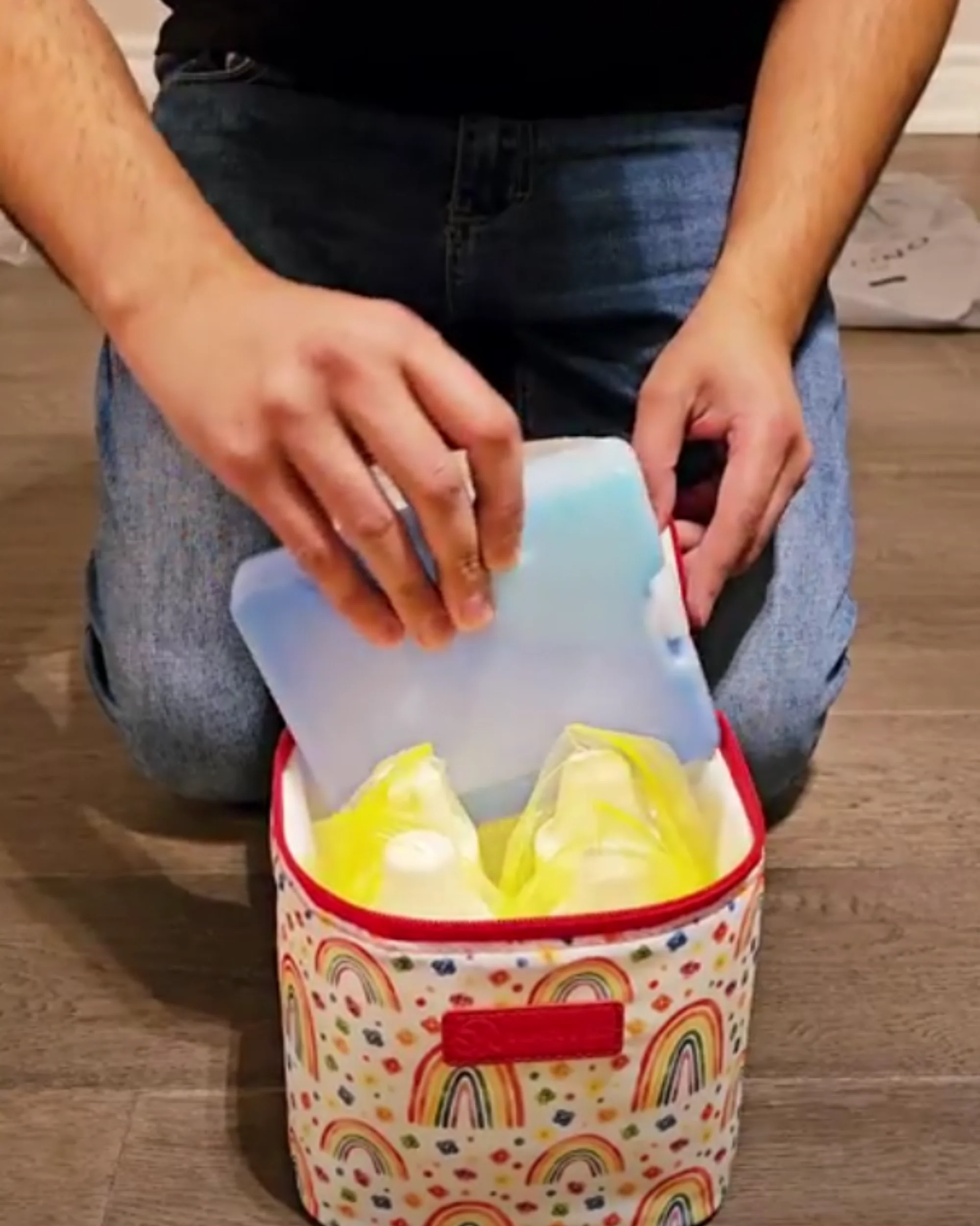 Cold Gold Breastmilk Cooler Bag (Ice Pack Included) (Rainbows) - Image 3
