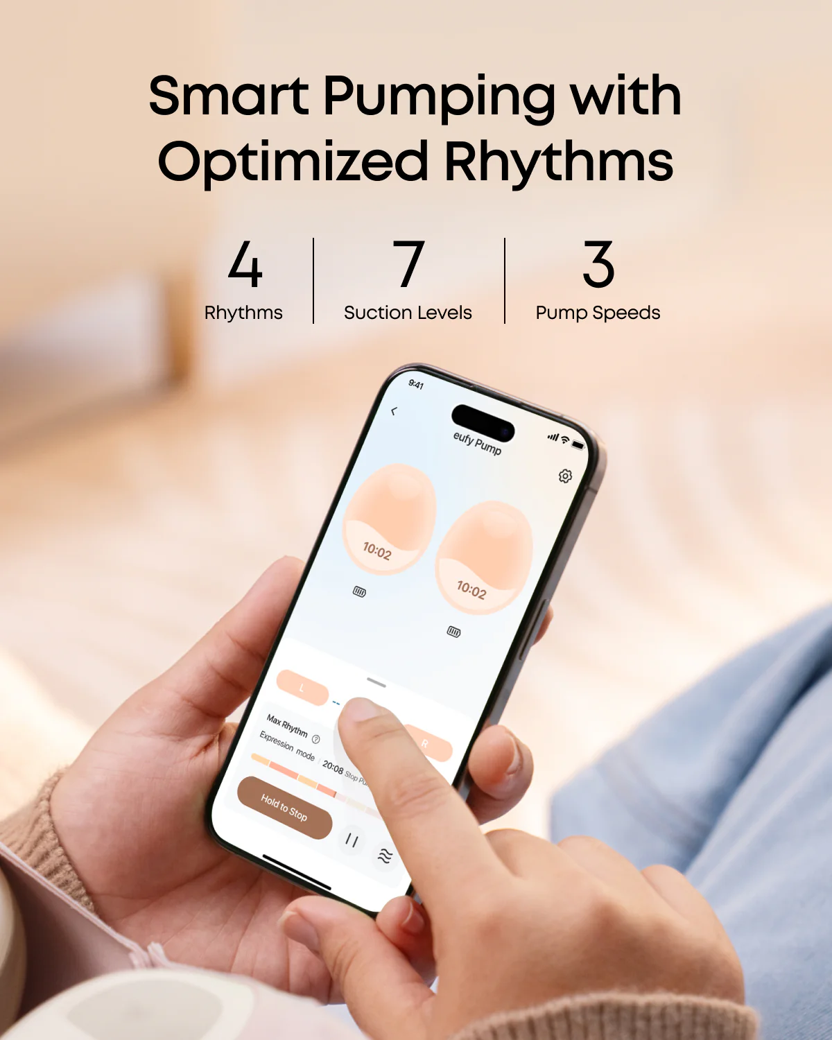 eufy E20 Heated Wearable Breast Pump with HeatFlow™ - Image 4