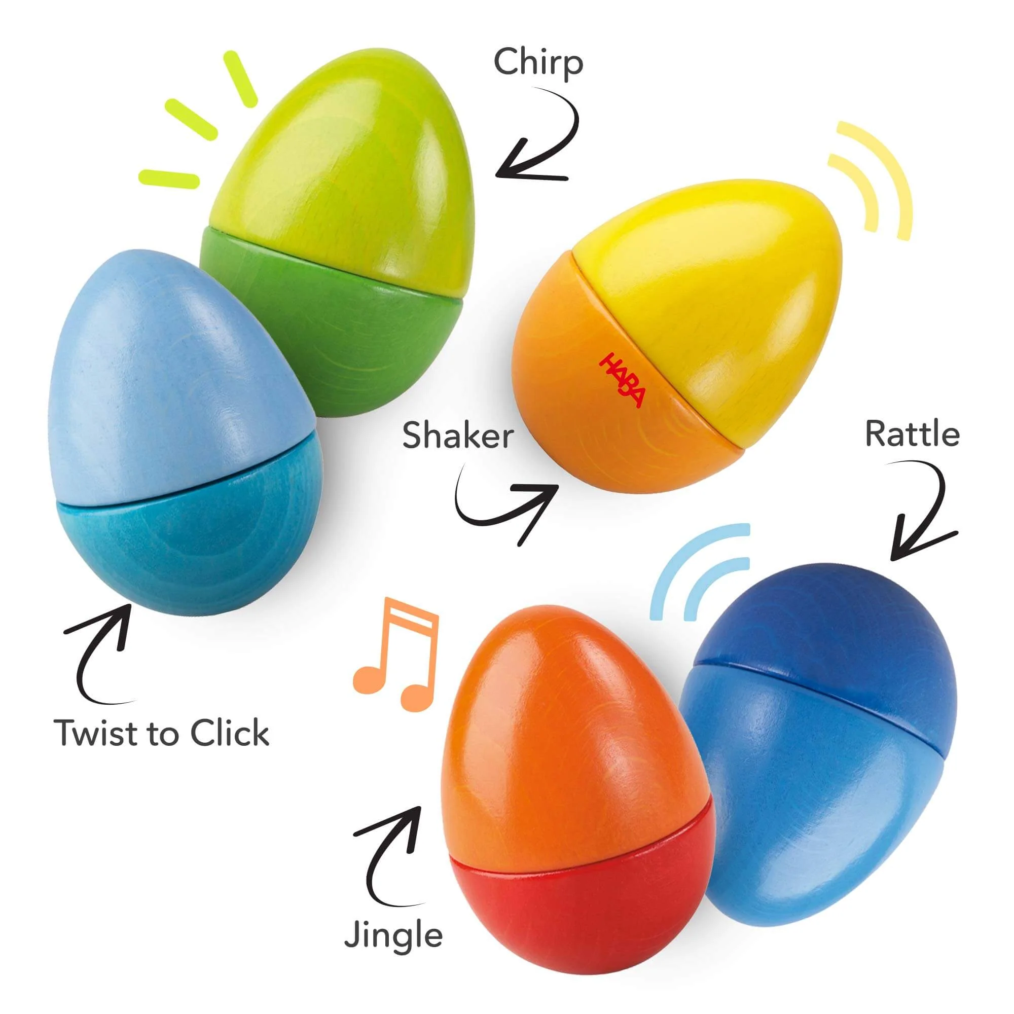 Fun with Sounds Wooden Eggs - Image 3