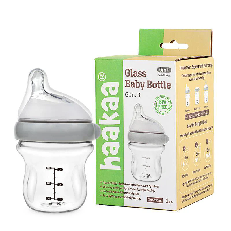Haakaa Generation 3 Glass Baby Bottle 3 oz/90 ml, 1 PK - Image 2