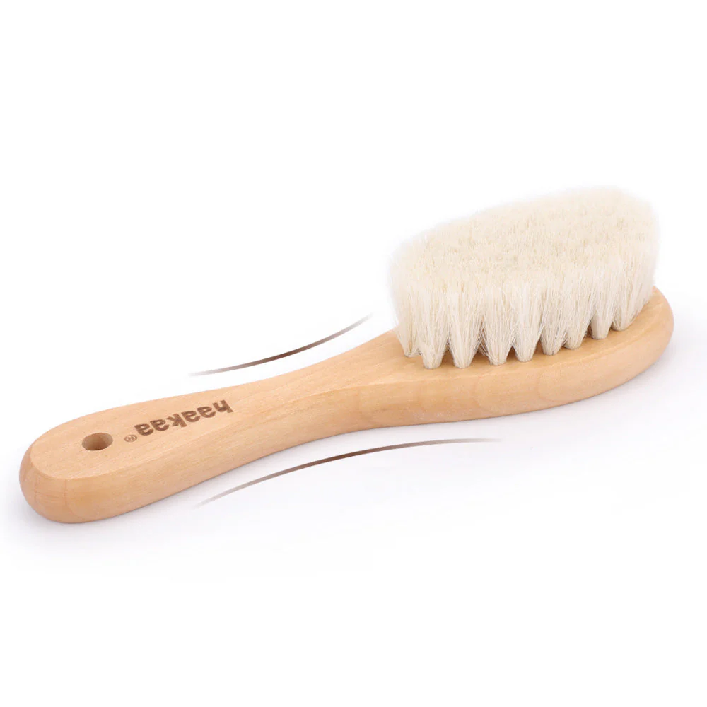 Haakaa Goats Wool Wooden Baby Hairbrush 1 pk - Image 2