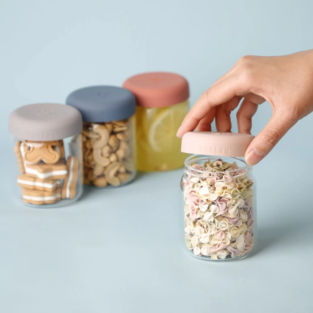 Haakaa Sealed Glass Storage Jar Set - 4 x 7 oz Glass Jars - Image 6