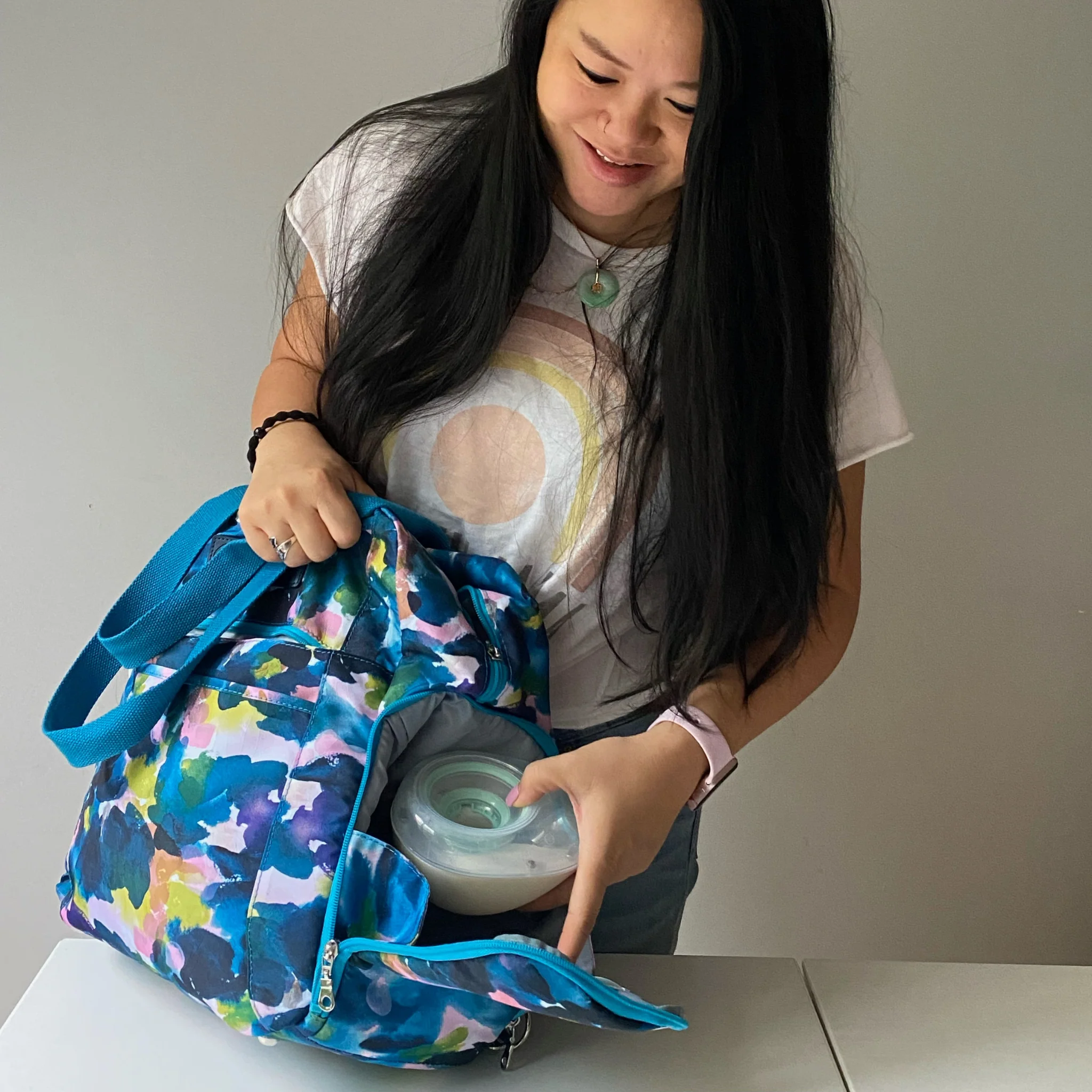 Kelly Breast Pump Backpack (Aquarelle) - Image 7