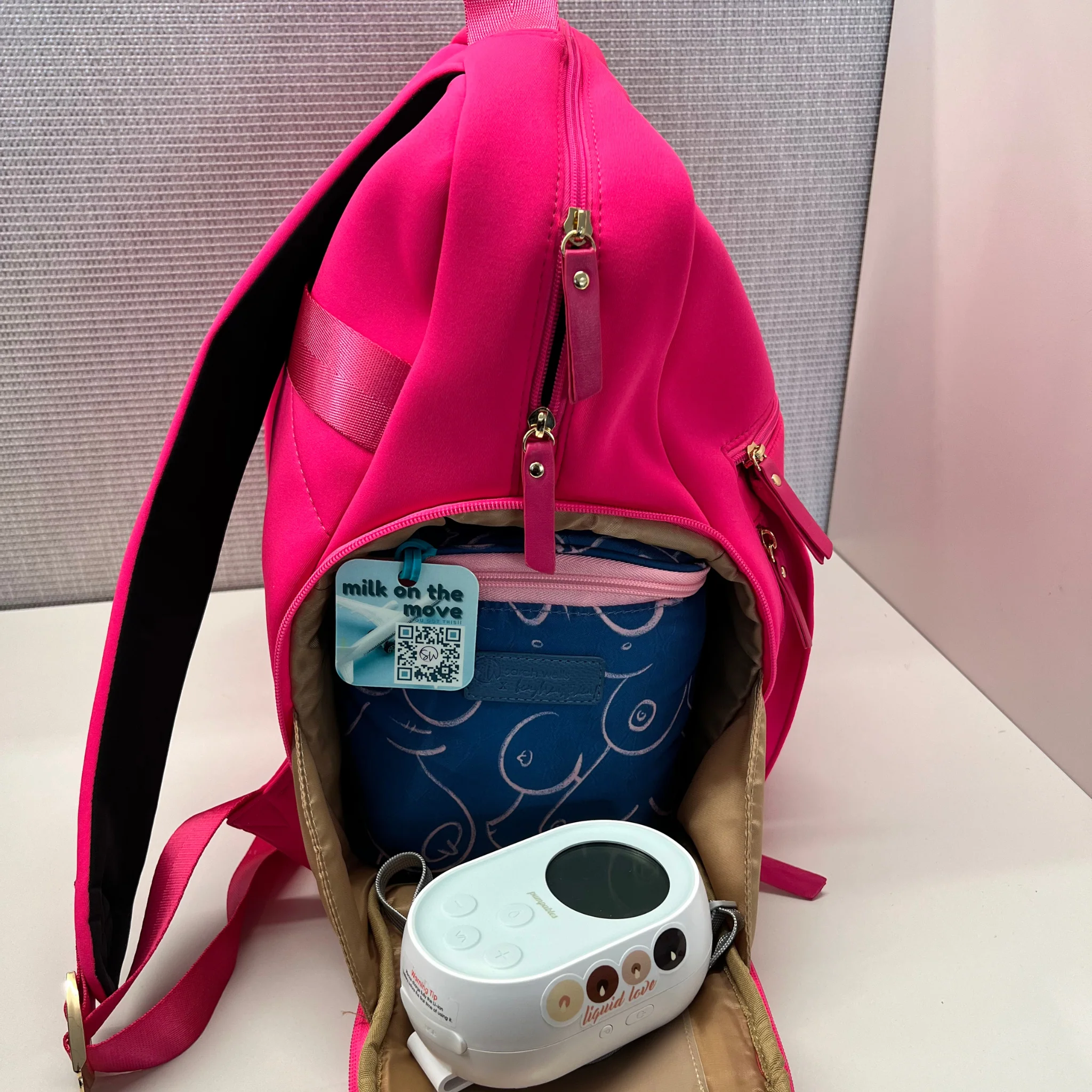 Fiona Breast Pump Backpack (Hot Pink) - Image 7
