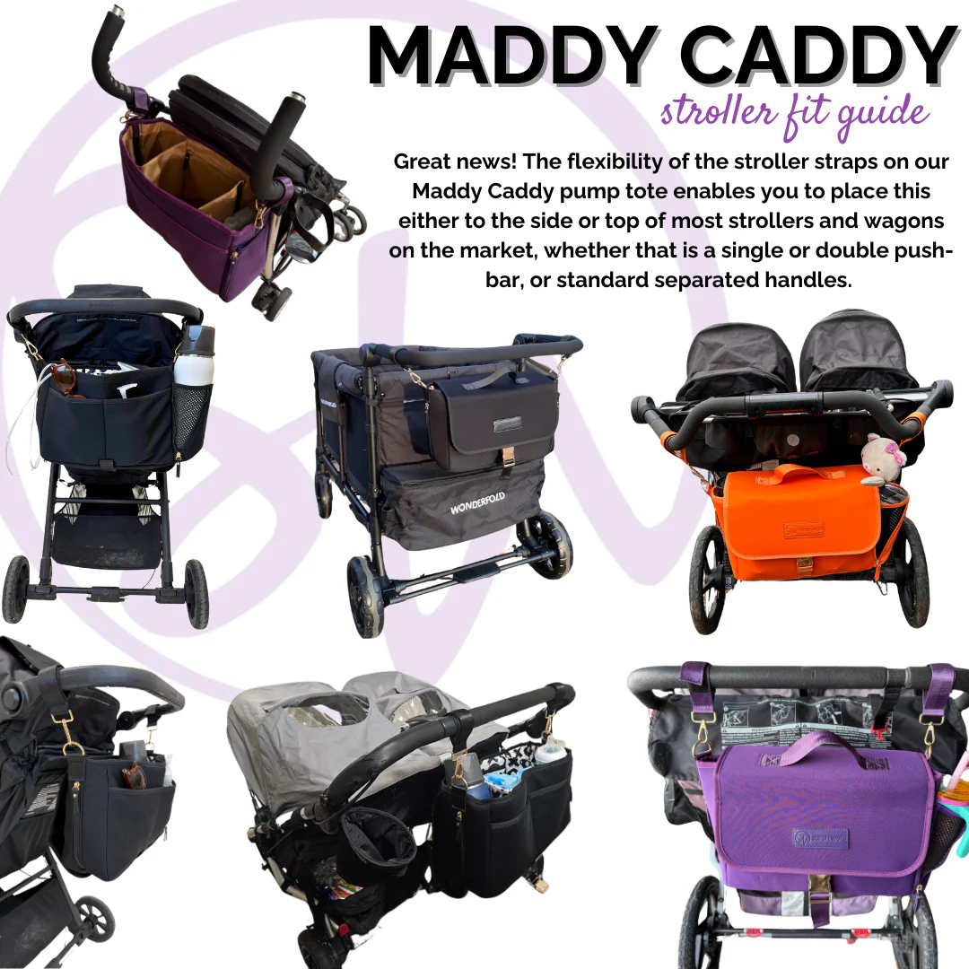 Maddy Stroller Caddy & Pump Bag (Purple) - Image 10