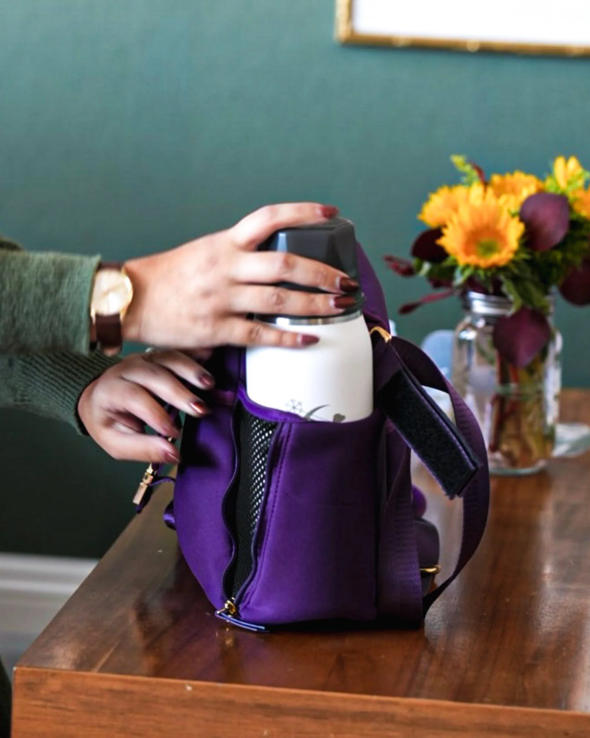 Maddy Stroller Caddy & Pump Bag (Purple) - Image 6