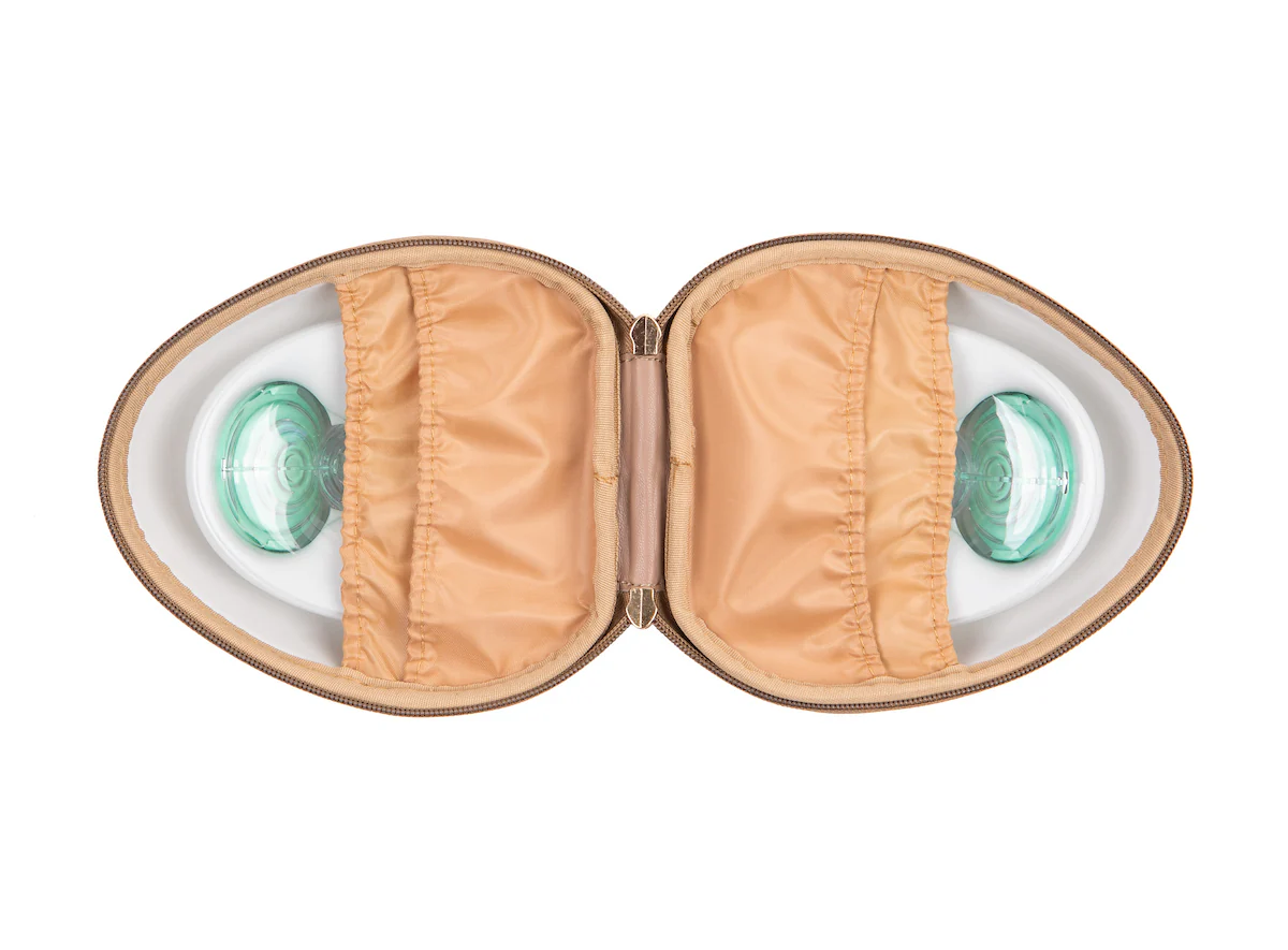 Milkwear Case for Wearable Pumps (Latte w/Berry Bloom Straps) - Image 5