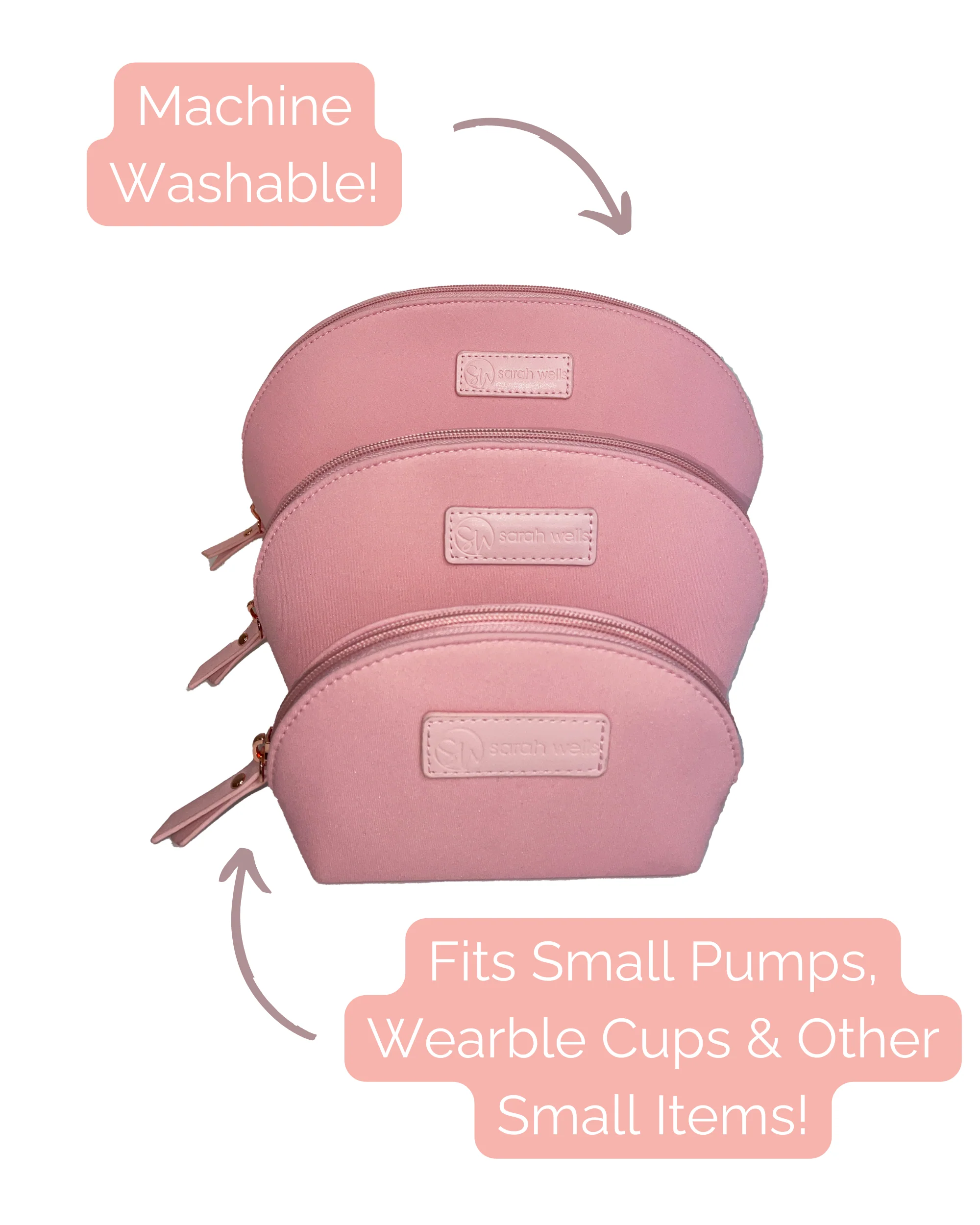 PackSWell Neoprene 3 Nesting Bags (Light Pink) - Image 3