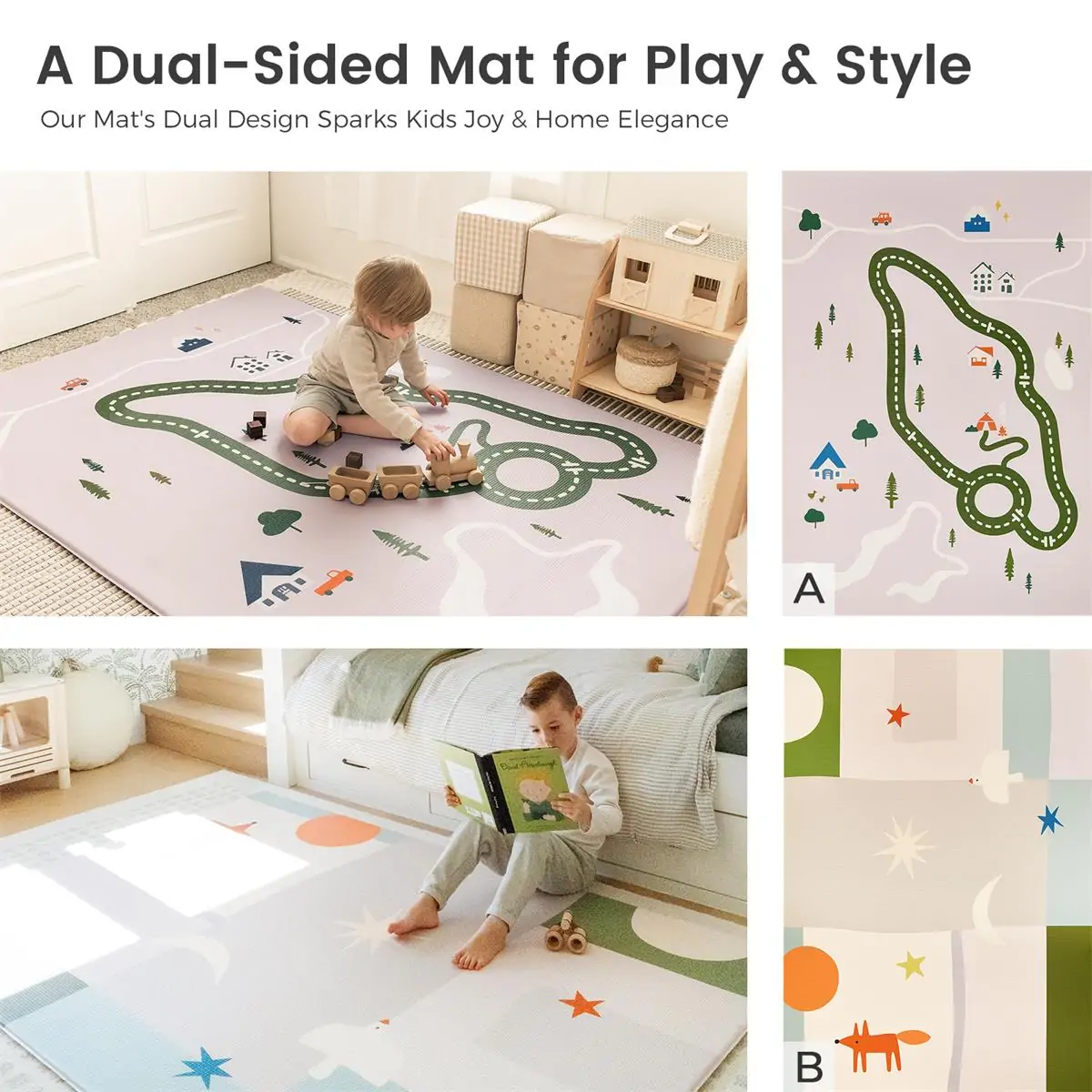 Tiny Land® Double-Sided Baby Playmat Forest Track Wonder - Image 2