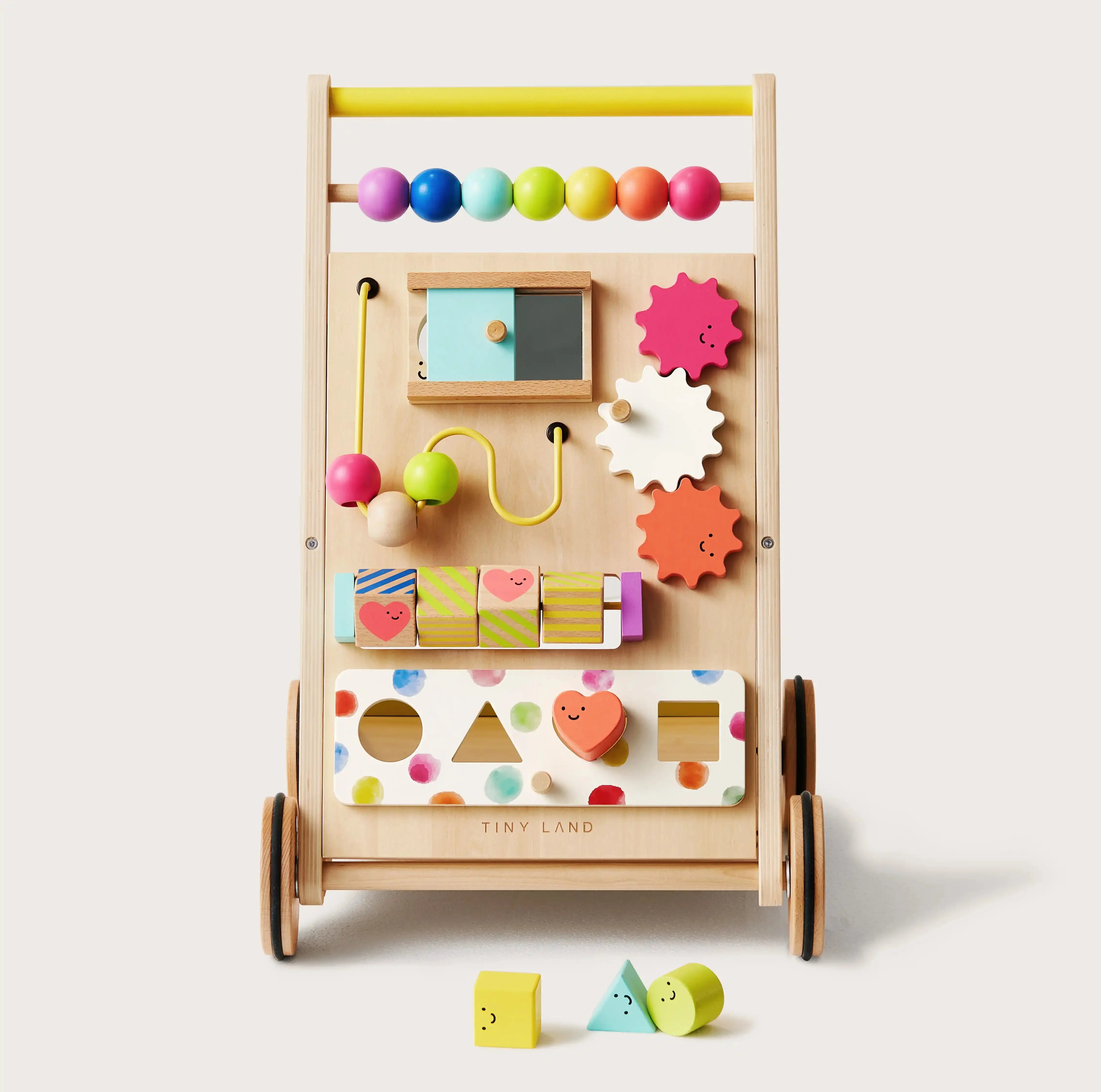 Tiny Land® Premium Natural Wooden Activity Walker - Image 4