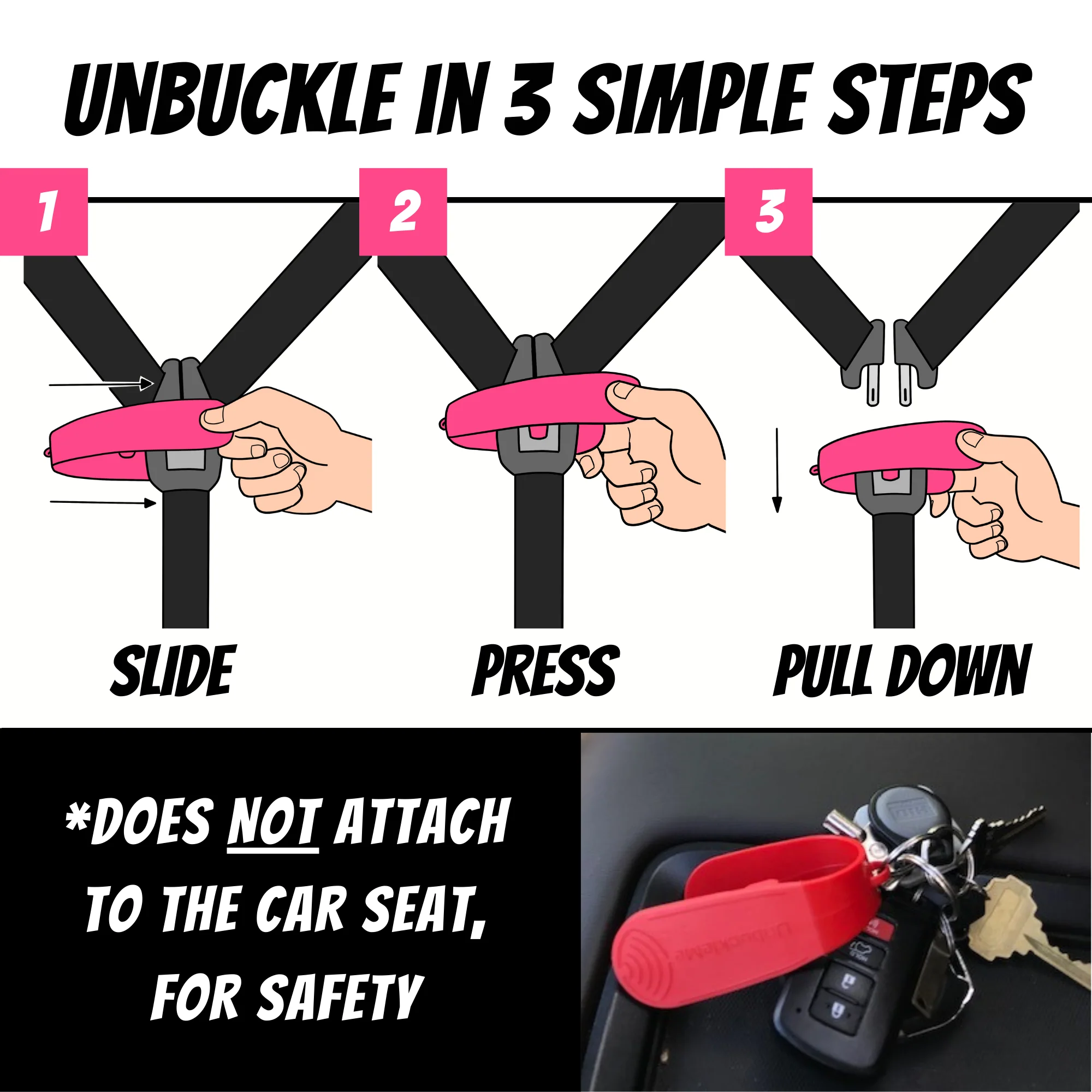 UnbuckleMe Car Seat Buckle Release Tool - Double Packs - Image 7